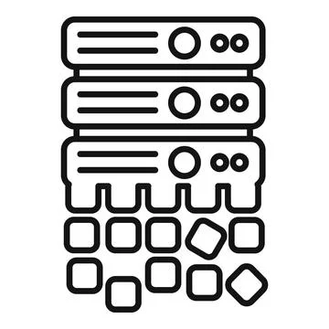 Server is generating blockchain data blocks icon 스톡 일러스트