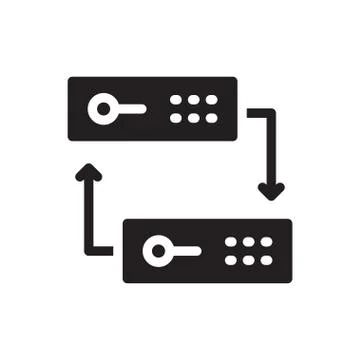 Server glyph flat icon イラスト素材