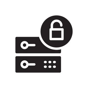 Server glyph flat icon Stock Illustration