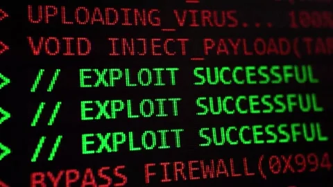 Server Hack - Close-up Exploit Attack Stock Footage 342724299