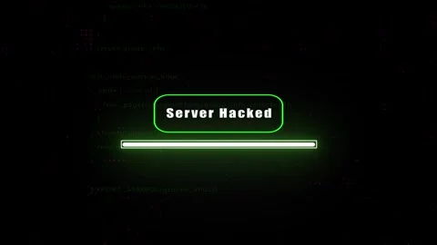 'Server Hacked' with progress bar icon animation- 4k. Stock Footage 286143010