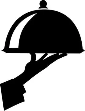 Server hand with plate Stock Illustration