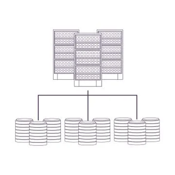 Server with hard drive Stock Illustration