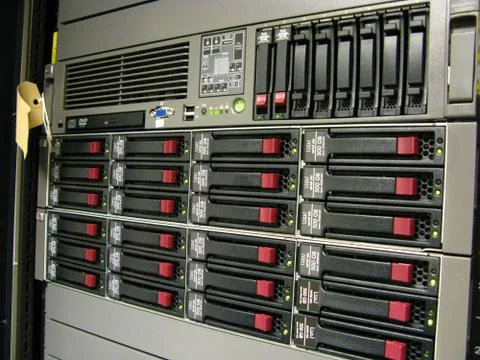 Server Hard Drives in the Data Center Stock Photos