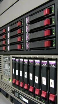 Server Hard Drives in the Data Center Stockfoto's