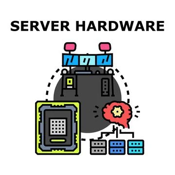 Server hardware management infrastructure concept managing computing Stock Illustration