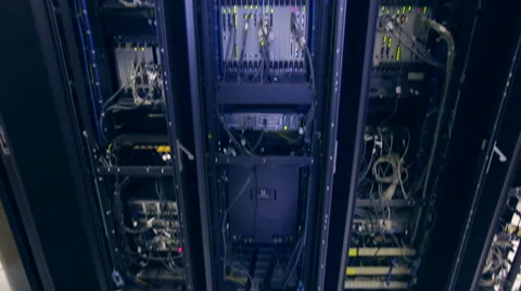 Server hardware panorama Vídeos de archivo 47835351