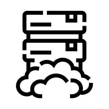Server hardware stack processing data in cloud Stock Illustration