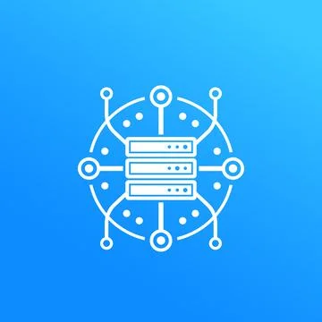 Server, hosting, data storage icon Stock Illustration