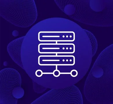Server, hosting icon, line vector design Stock Illustration