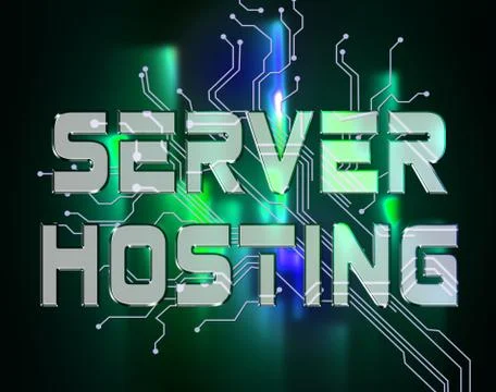 Server Hosting Indicating Data Connectivity And Database Stock Illustration