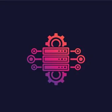 Server, hosting, network configuration, vector Stock Illustration