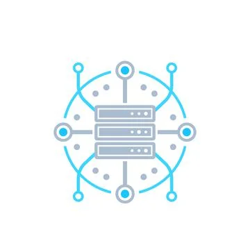 Server, hosting, network vector icon 스톡 일러스트
