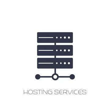 Server, hosting services icon on white Stockillustratie