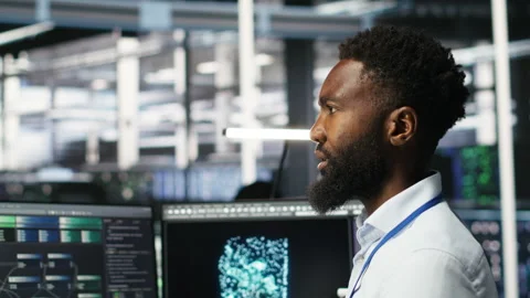 Server hub admin using neural network node tree tool to optimize system health Stock Footage 307027237