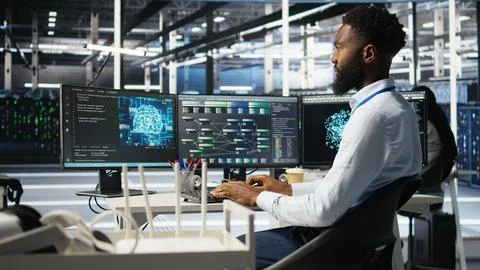 Server hub admin using neural network node tree tool to optimize system health 스톡 사진