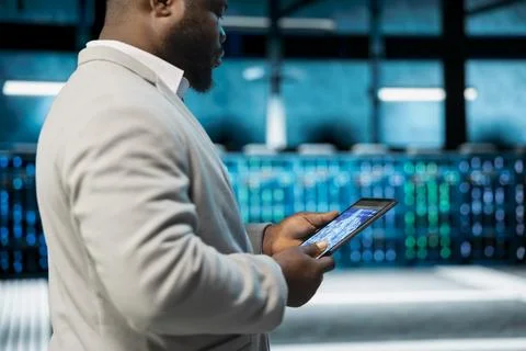 Server hub developer using machine learning to fix network issues Stock Photos