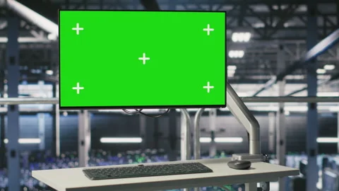Server hub green screen computer monitoring systems Video stock 310276298