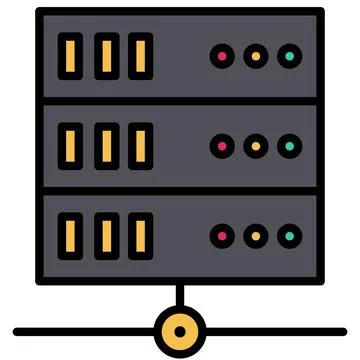 Server icon, Blockchain related vector illustration Illustrazione stock