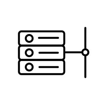 Server icon to connect to the web. Hosting symbol. Vector. Stock Illustration
