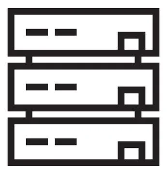 Server icon. Data center symbol. Informational storage Illustrazione stock