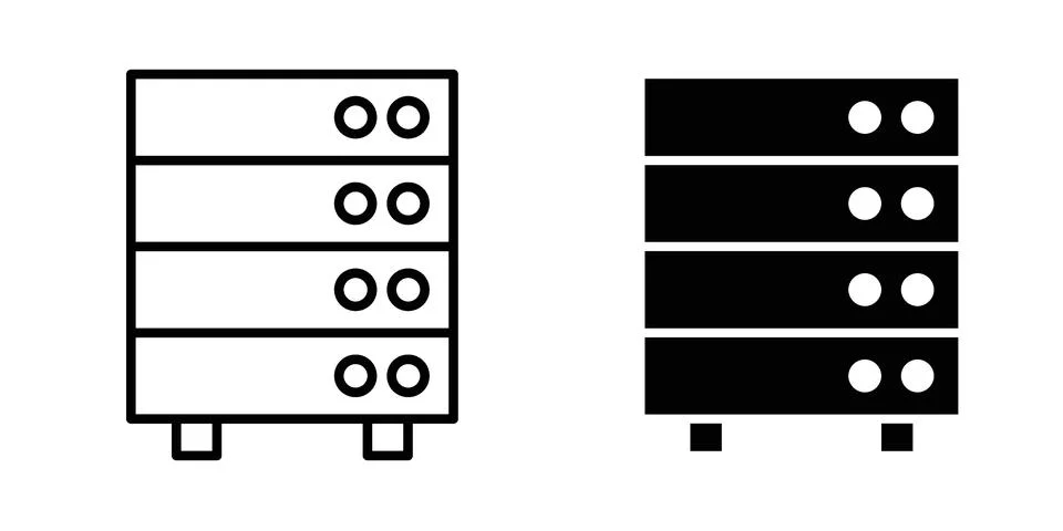 Server icon for design projects and web UI Stock Illustration