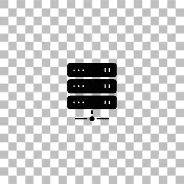 Server icon flat Stock Illustration
