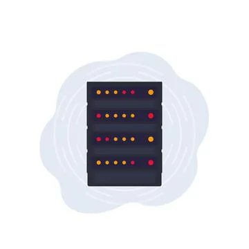 Server icon, flat vector 스톡 일러스트