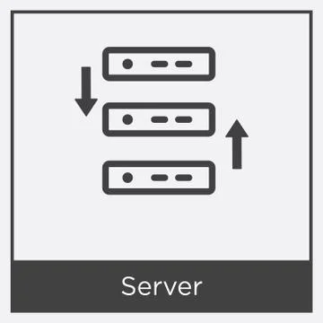 Server icon isolated on white background Free Stock Illustration