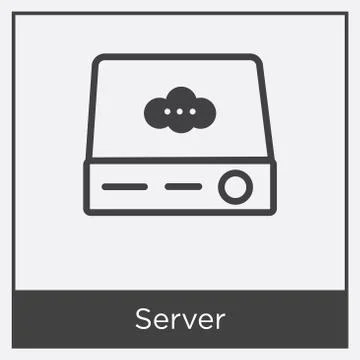 Server icon isolated on white background Free Stock Illustration