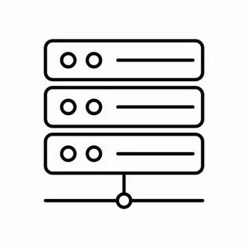 Server icon with line style and white background Stock Illustration
