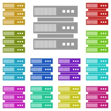 Server icon in multi color. Simple glyph vector of Technology set for UI and  스톡 일러스트