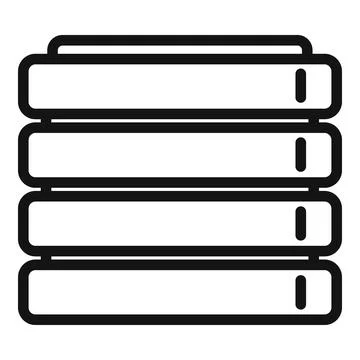Server icon outline vector. Control data Illustrazione stock