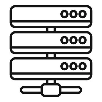 Server icon outline vector. Desktop panel Stock Illustration