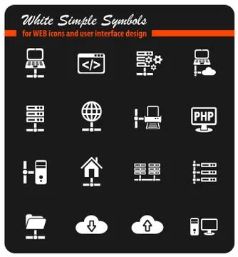 Server icon set 스톡 일러스트