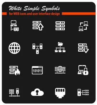 Server icon set Stock Illustration