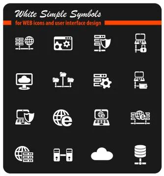 Server icon set Stock Illustration