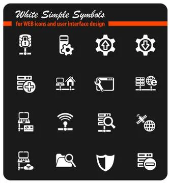 Server icon set 스톡 일러스트