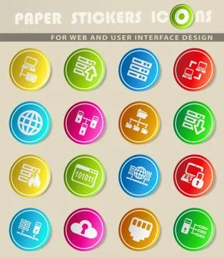 Server icon set Stock Illustration