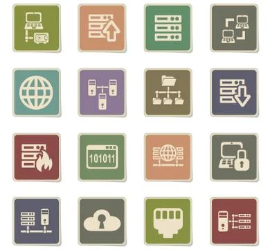 Server icon set Stock Illustration