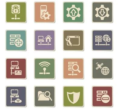 Server icon set Stock Illustration