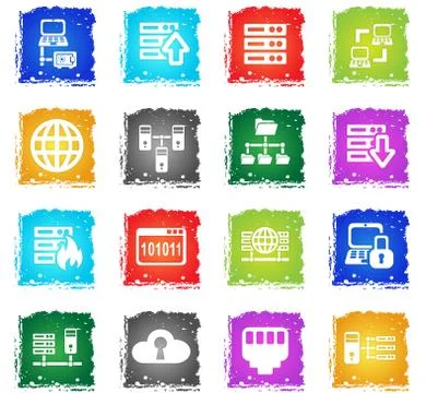 Server icon set Stock Illustration
