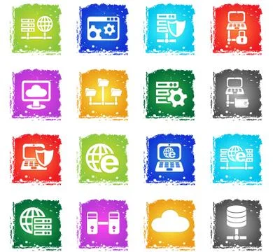 Server icon set Stock Illustration