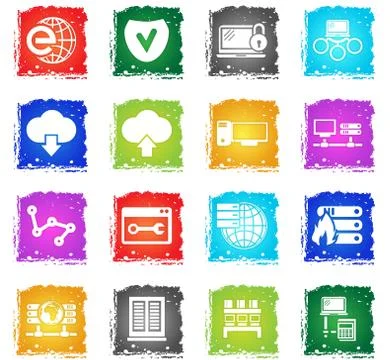 Server icon set Stock Illustration