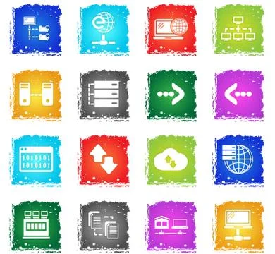 Server icon set Stock Illustration