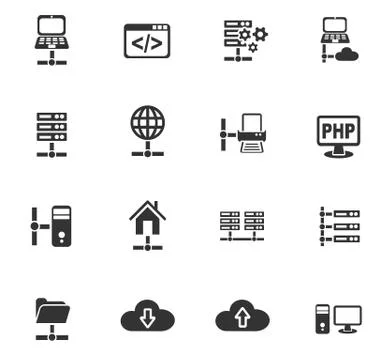 Server icon set Stock Illustration