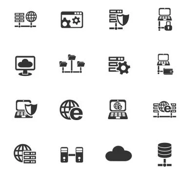 Server icon set Stock Illustration