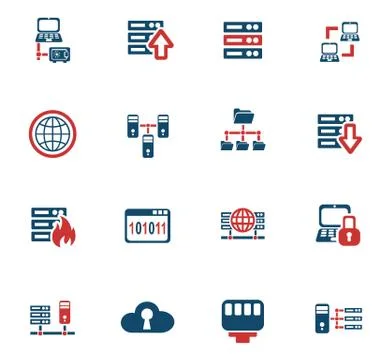 Server icon set Stock Illustration
