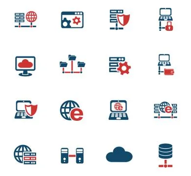 Server icon set Stock Illustration