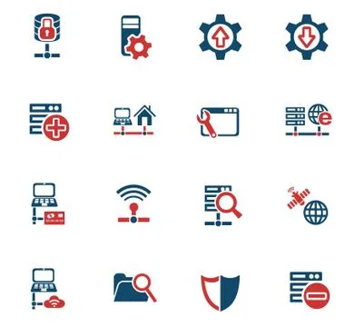 Server icon set 스톡 일러스트